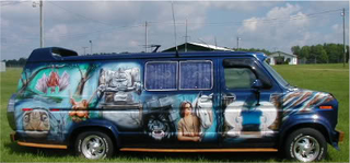 Illustration for article titled Freaking groovy airbrushed scifi and fantasy van art